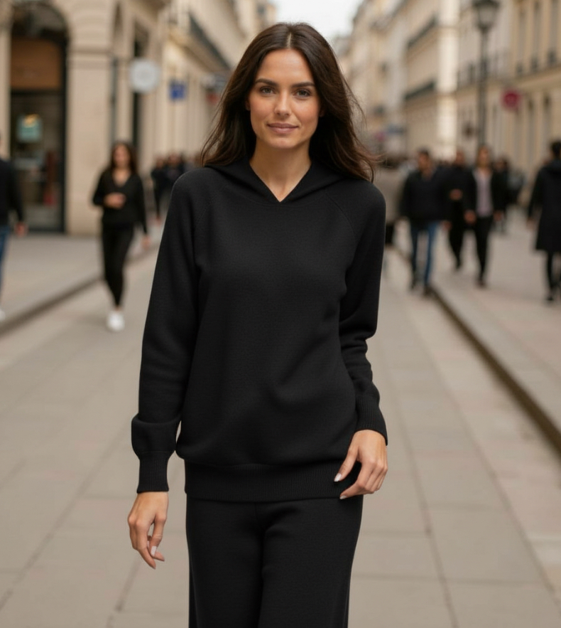 Ensemble cocooning en maille noir