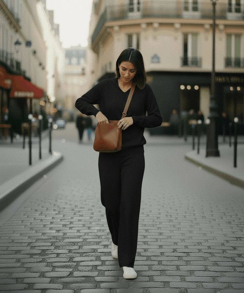 Ensemble cocooning en maille noir