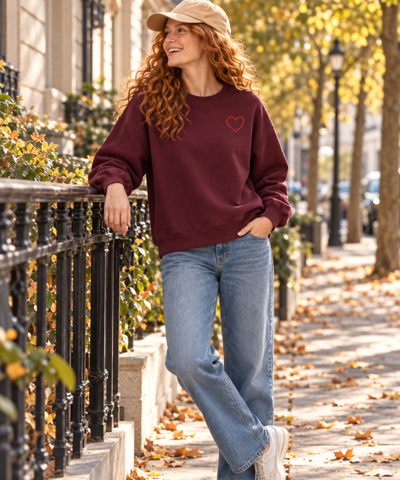 Sweat-shirt coeur – Made in Italie